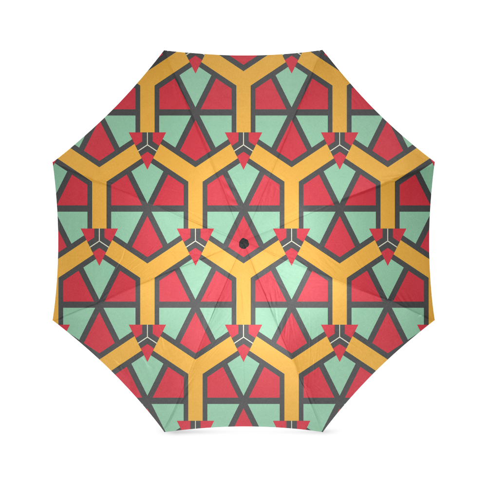 Honeycombs triangles and other shapes pattern Foldable Umbrella (Model U01)