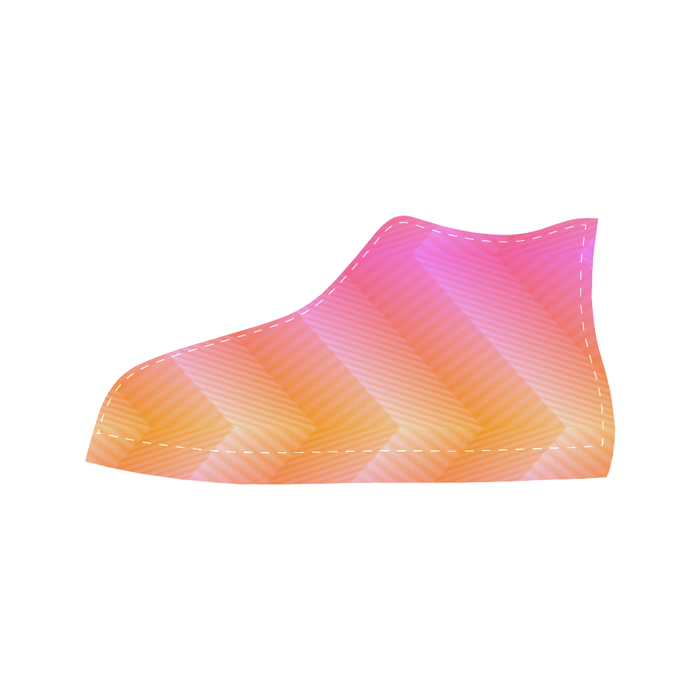 Fancy Pink Zigzag Design Aquila High Top Microfiber Leather Women's Shoes (Model 032)
