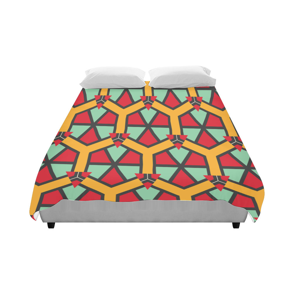 Honeycombs triangles and other shapes pattern Duvet Cover 86"x70" ( All-over-print)