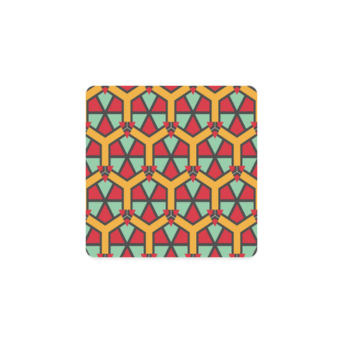 Honeycombs triangles and other shapes pattern Square Coaster