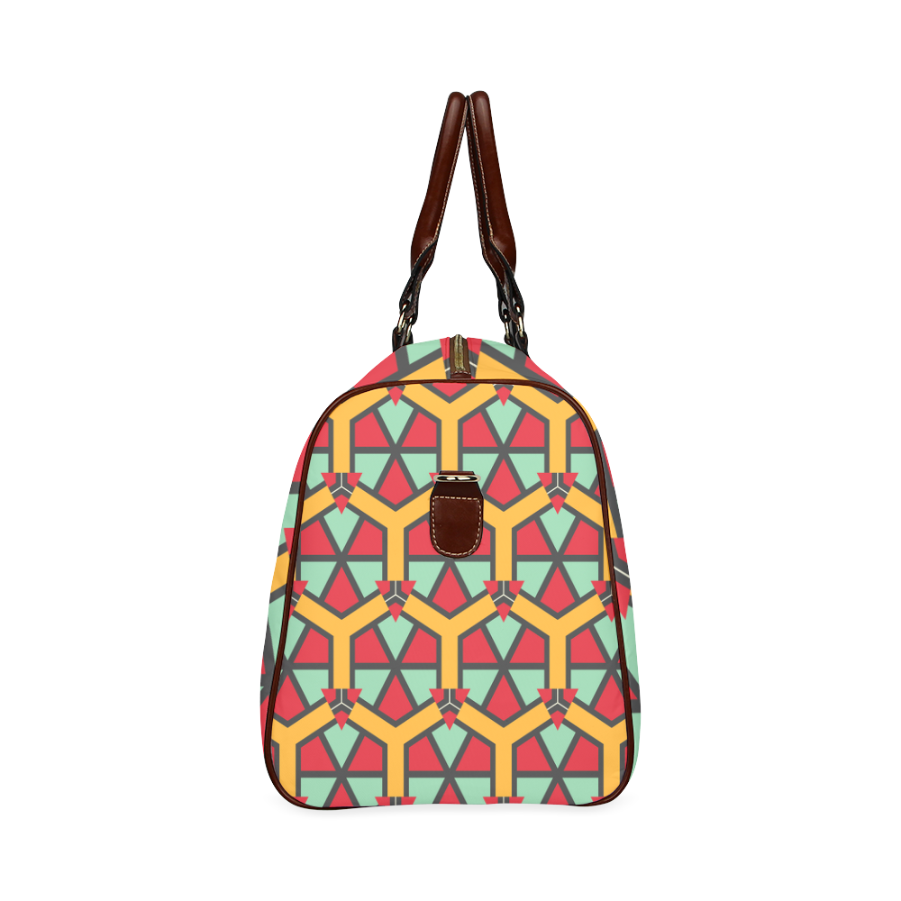 Honeycombs triangles and other shapes pattern Waterproof Travel Bag/Small (Model 1639)