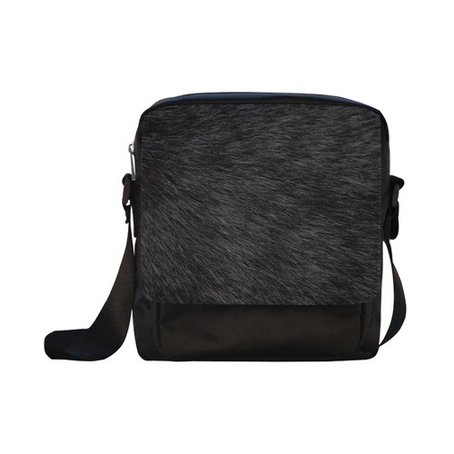 Black Fur Crossbody Nylon Bags (Model 1633)