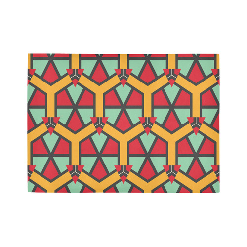 Honeycombs triangles and other shapes pattern Area Rug7'x5'