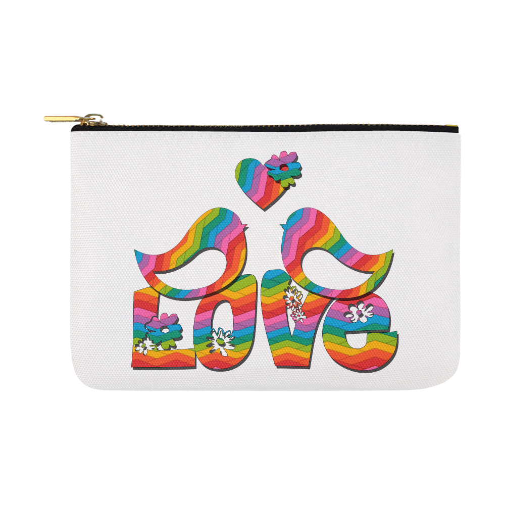 Love Birds with a Heart Carry-All Pouch 12.5''x8.5''