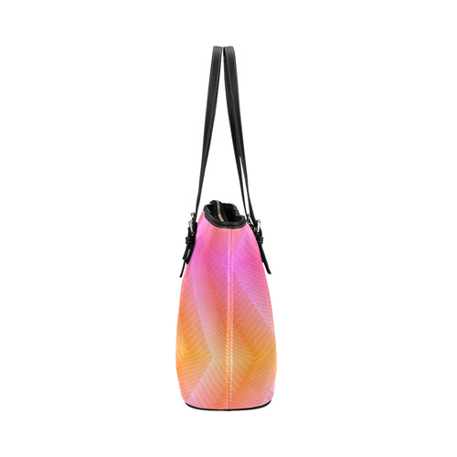 Fancy Pink Zigzag Design Leather Tote Bag/Large (Model 1651)