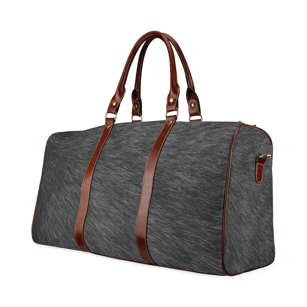 Black Fur Waterproof Travel Bag/Large (Model 1639)