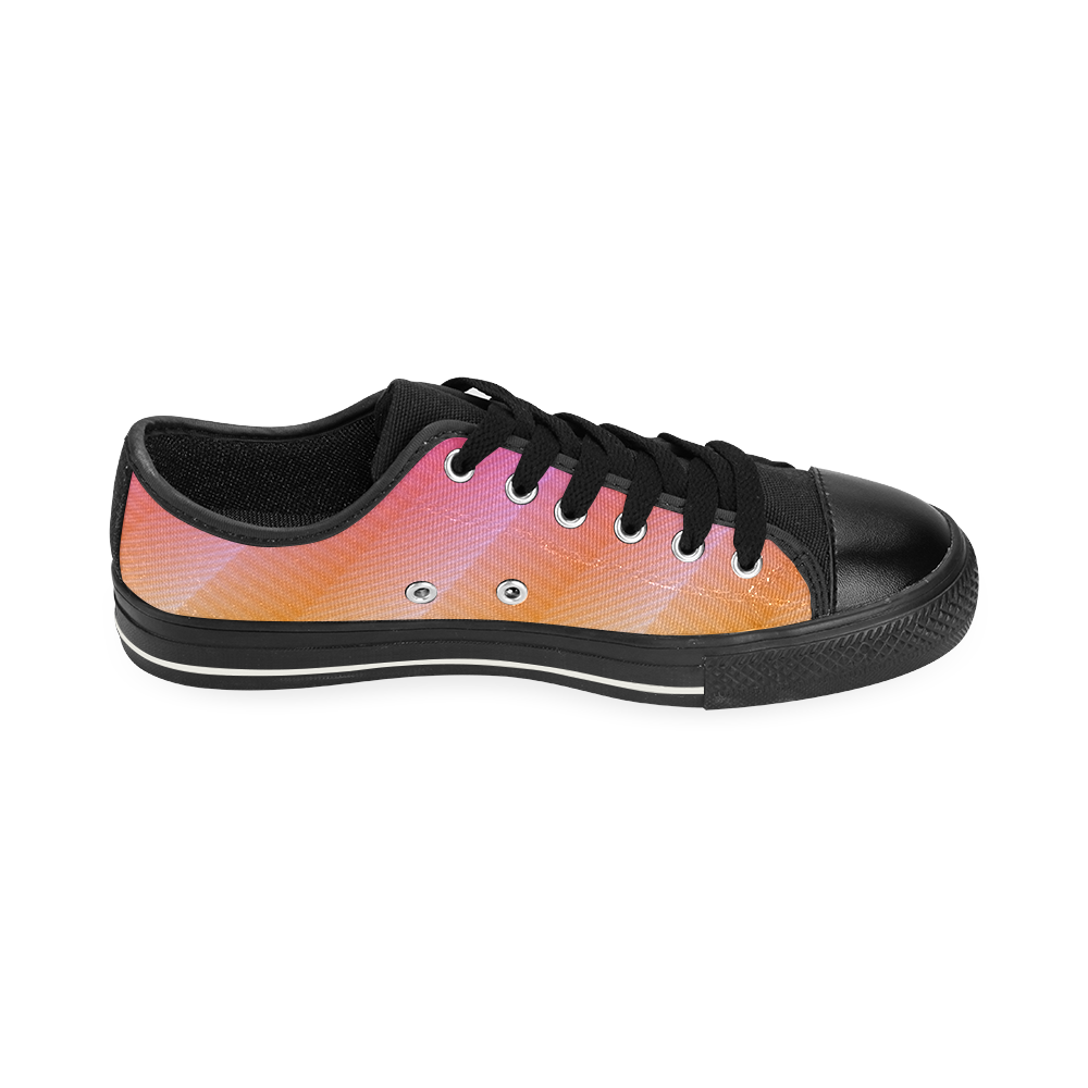 Fancy Pink Zigzag Design Canvas Women's Shoes/Large Size (Model 018)