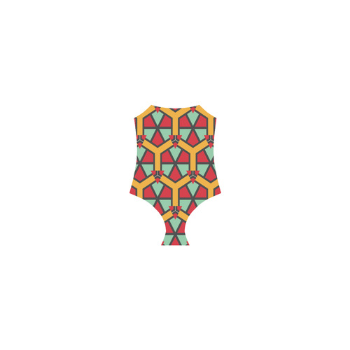 Honeycombs triangles and other shapes pattern Strap Swimsuit ( Model S05)
