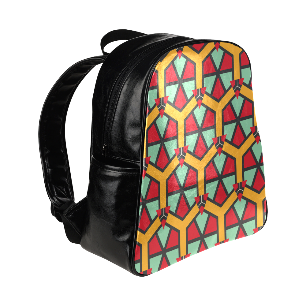Honeycombs triangles and other shapes pattern Multi-Pockets Backpack (Model 1636)