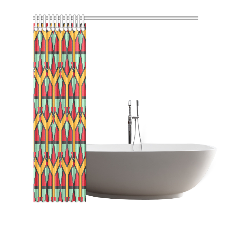Honeycombs triangles and other shapes pattern Shower Curtain 72"x72"