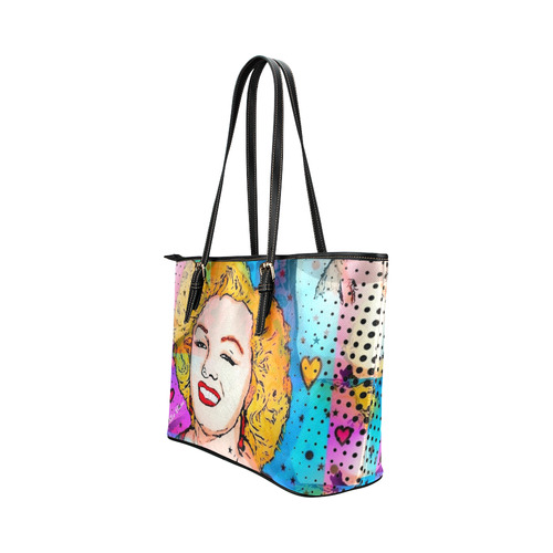 Pretty Icon by Nico Bielow Leather Tote Bag/Large (Model 1651)