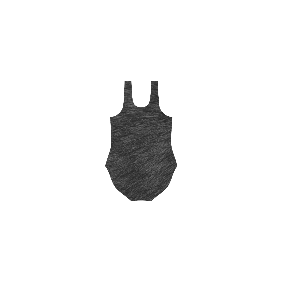 Black Fur Vest One Piece Swimsuit (Model S04)