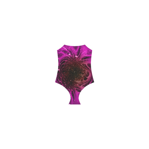 Abstract design in purple colors Strap Swimsuit ( Model S05)