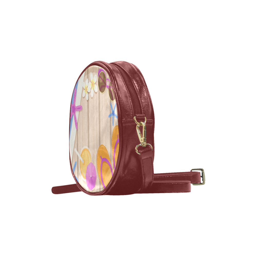 Summer Fun Background Round Sling Bag (Model 1647)