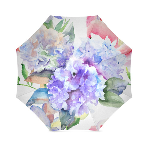 floral_hand_painted_watercolor Foldable Umbrella (Model U01)