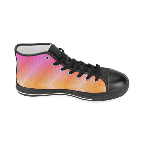 Fancy Pink Zigzag Design Women's Classic High Top Canvas Shoes (Model 017)