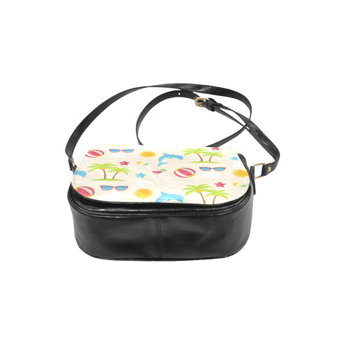 Dolphin Summer Pattern Classic Saddle Bag/Small (Model 1648)