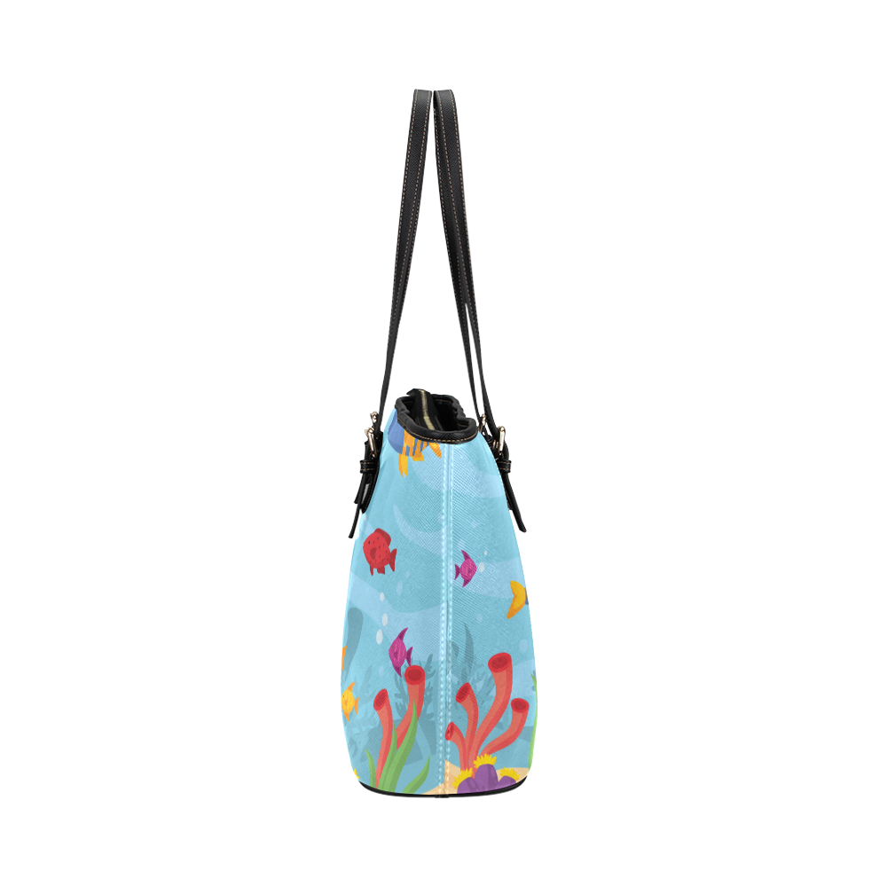 Under the Sea Leather Tote Bag/Large (Model 1651)