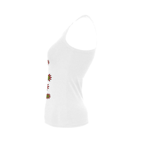 Red Flowers Women's Shoulder-Free Tank Top (Model T35)