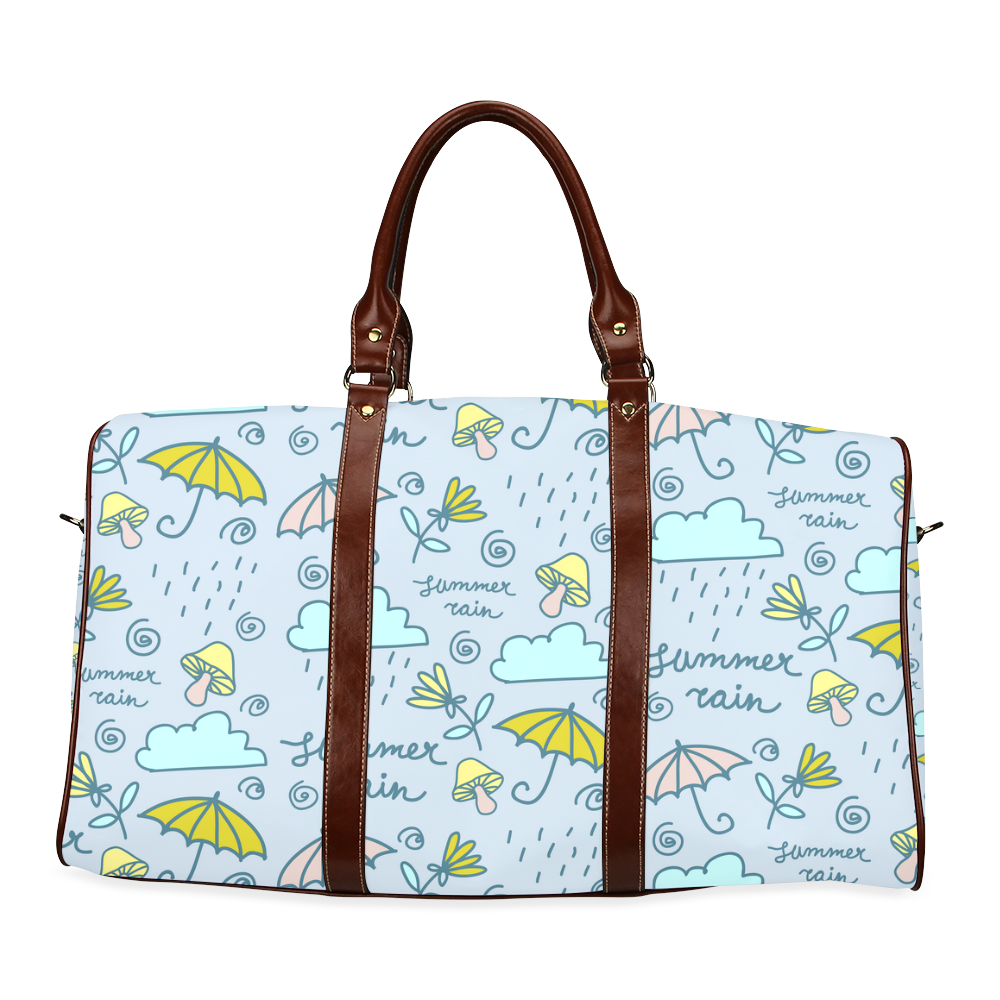 Cute Rain Pattern Doodles Waterproof Travel Bag/Large (Model 1639)