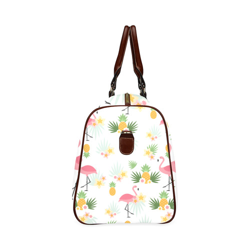 Flamingos and Pineapple Pattern Waterproof Travel Bag/Small (Model 1639)