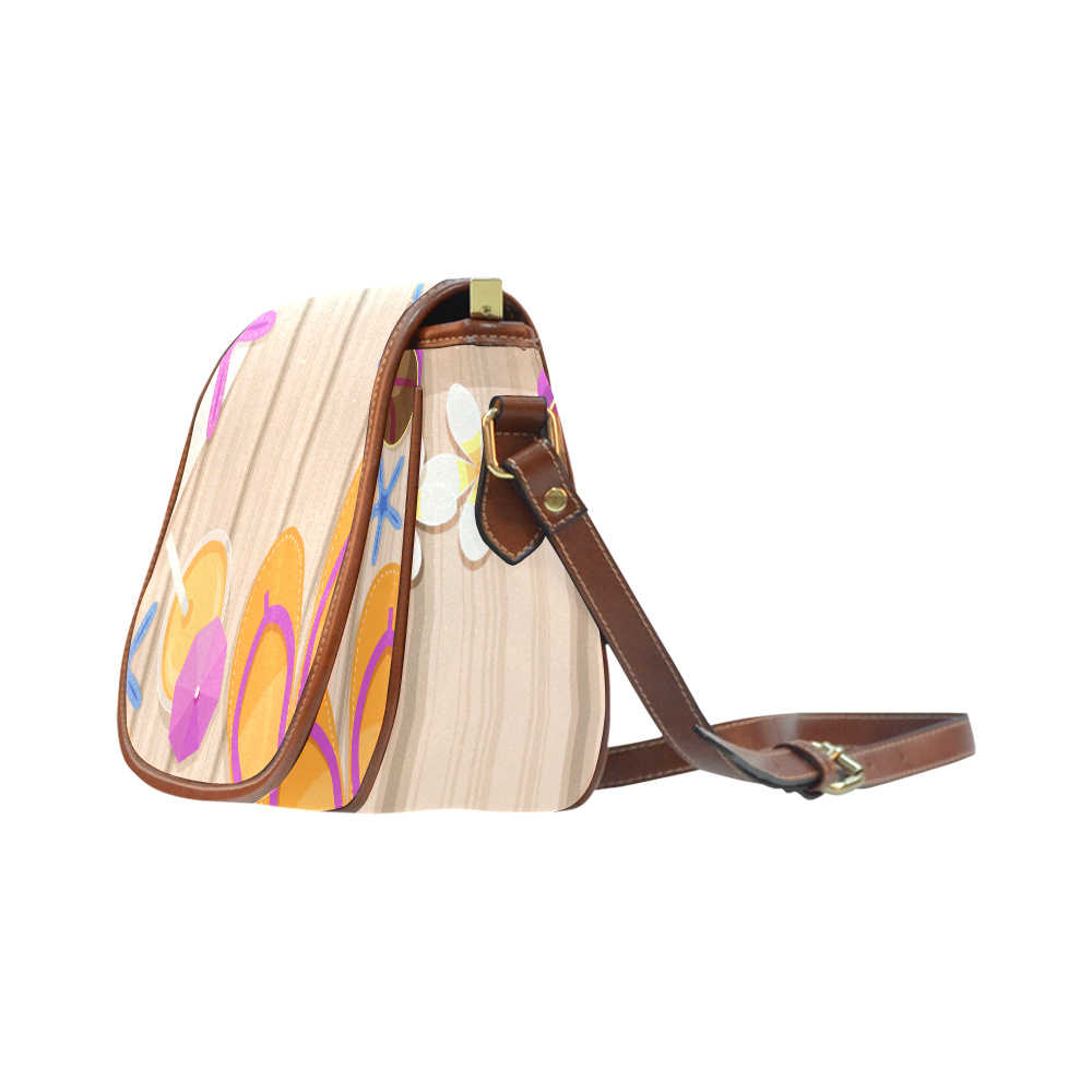 Summer Fun Background Saddle Bag/Small (Model 1649) Full Customization