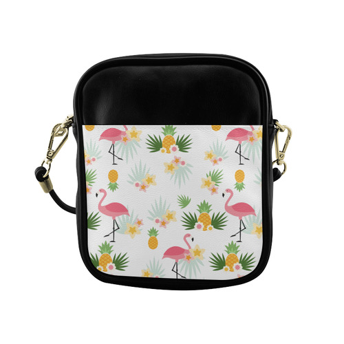 Flamingos and Pineapple Pattern Sling Bag (Model 1627)