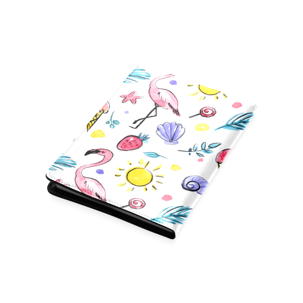 Hand Drawn Watercolor Flamingos Custom NoteBook A5