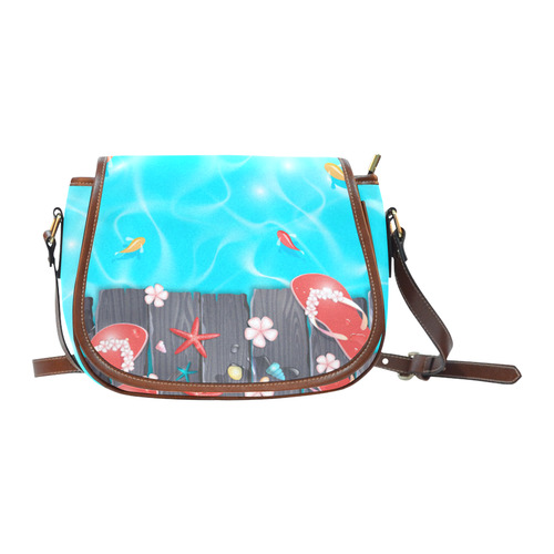 Lovely Summer Poolside Saddle Bag/Small (Model 1649) Full Customization