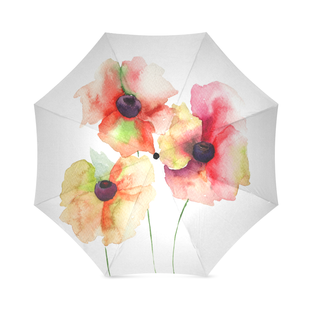 floral_hand_painted_watercolor Foldable Umbrella (Model U01)