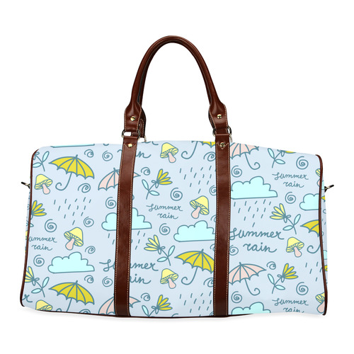 Cute Rain Pattern Doodles Waterproof Travel Bag/Small (Model 1639)