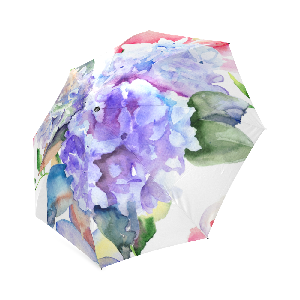 floral_hand_painted_watercolor Foldable Umbrella (Model U01)