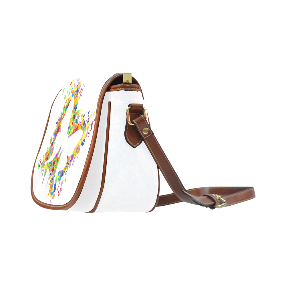 Dancing Butterfly Splash Saddle Bag/Small (Model 1649) Full Customization
