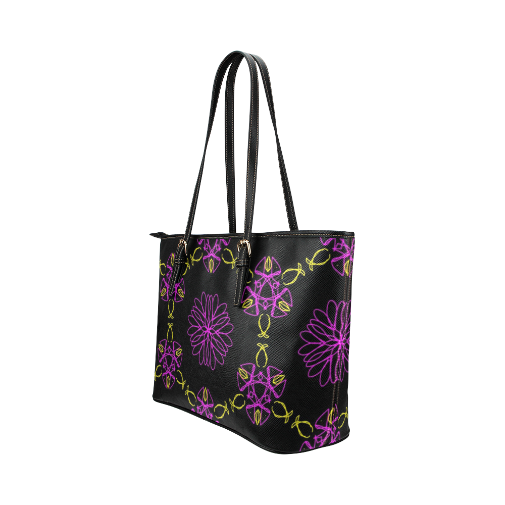Kaleido Fun 22 by FeelGood Leather Tote Bag/Large (Model 1651)