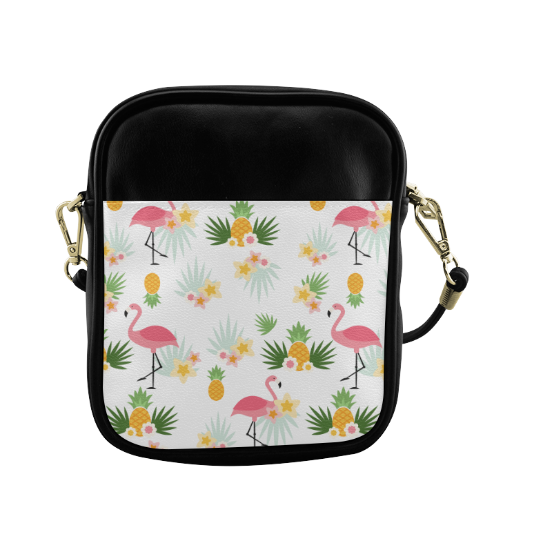Flamingos and Pineapple Pattern Sling Bag (Model 1627)