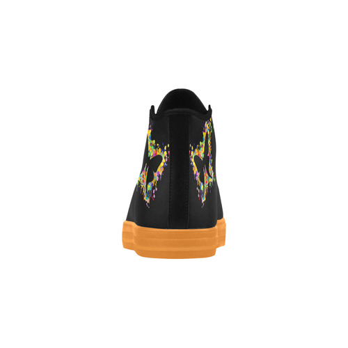 Dancing Butterfly Splash Aquila High Top Microfiber Leather Women's Shoes (Model 032)