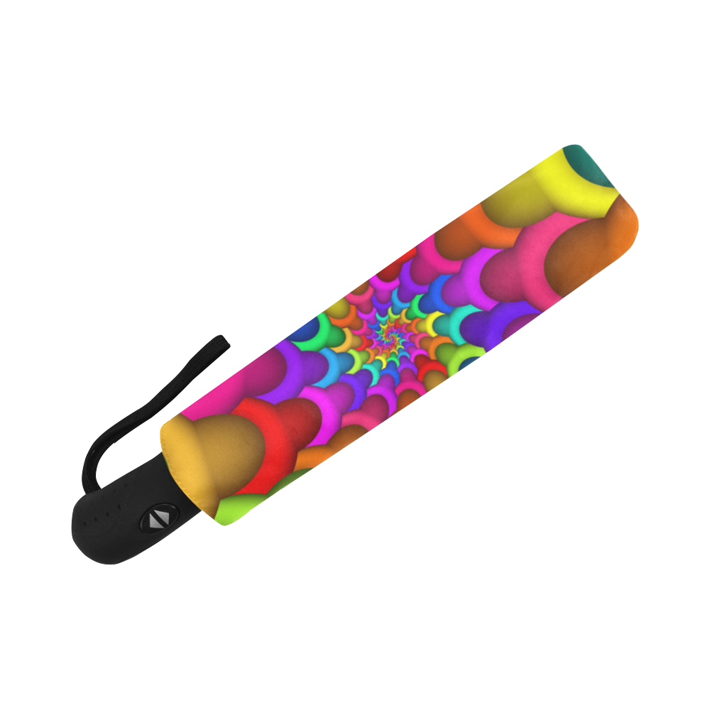 Psychedelic Rainbow Spiral Fractal Auto-Foldable Umbrella (Model U04)