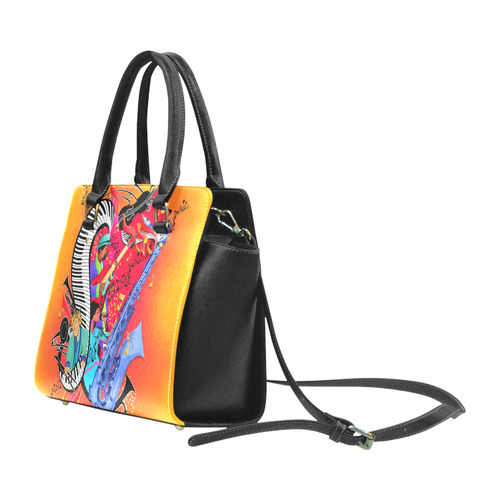 I Love Jazz Music Art Print By Juleez Classic Shoulder Handbag (Model 1653)