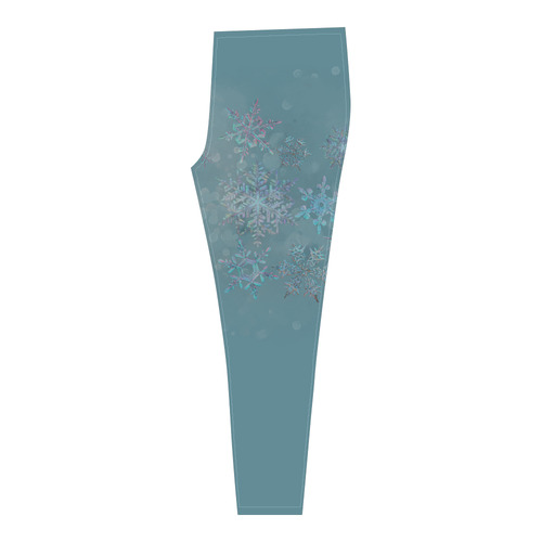 Snowflakes, snow, white and blue Cassandra Women's Leggings (Model L01)