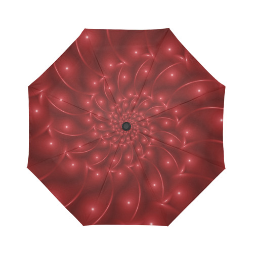 Glossy Red Spiral Fractal Auto-Foldable Umbrella (Model U04)