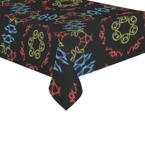 Kaleido Fun 21 by FeelGood Cotton Linen Tablecloth 60"x120"