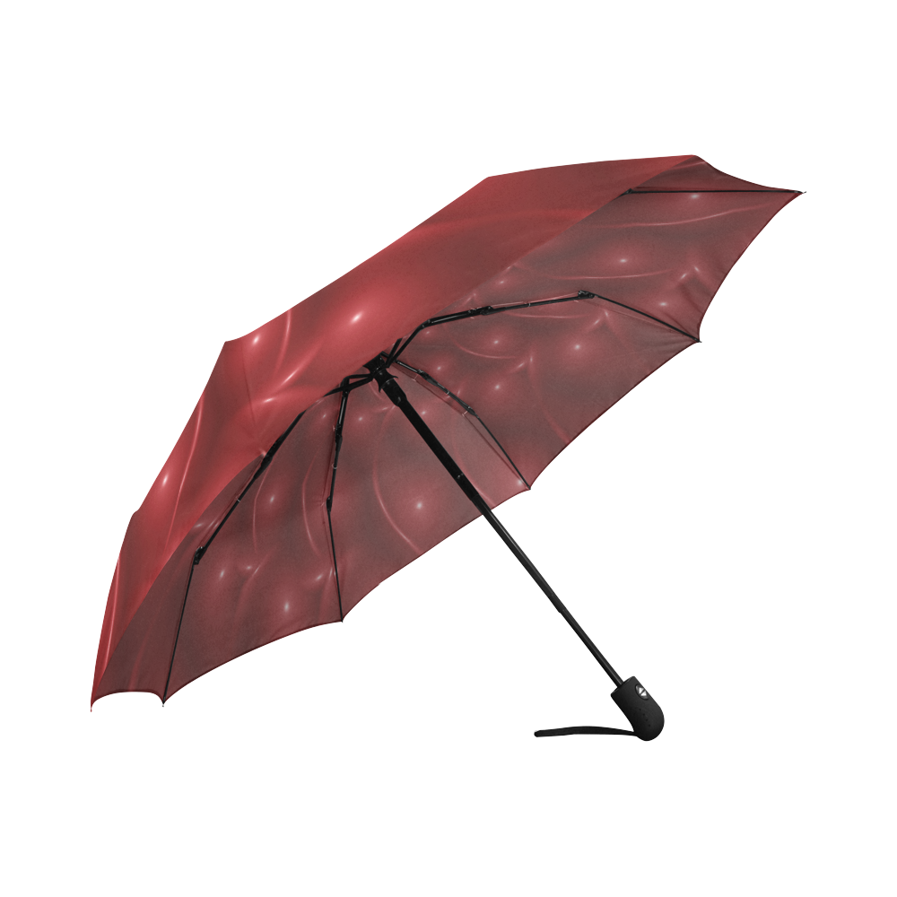 Glossy Red Spiral Fractal Auto-Foldable Umbrella (Model U04)