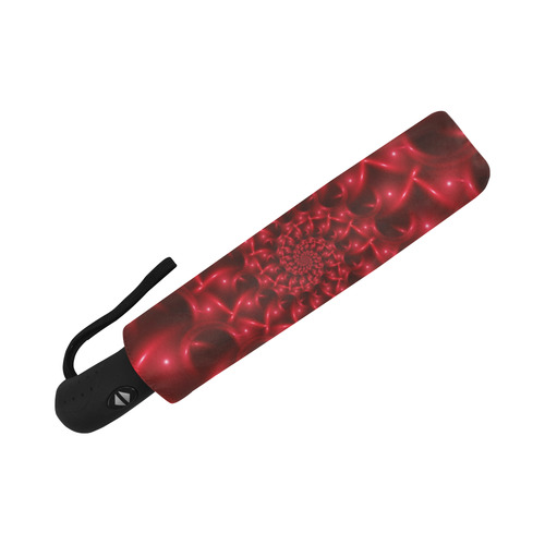 Glossy Red Spiral Fractal Auto-Foldable Umbrella (Model U04)