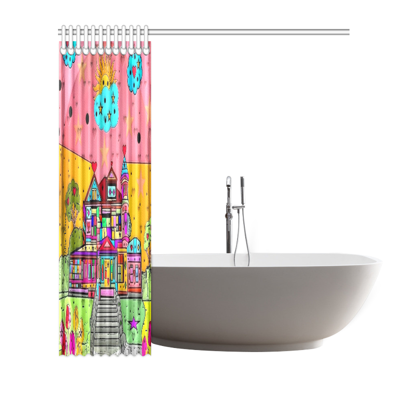 Dream House Popart by Nico Bielow Shower Curtain 72"x72"