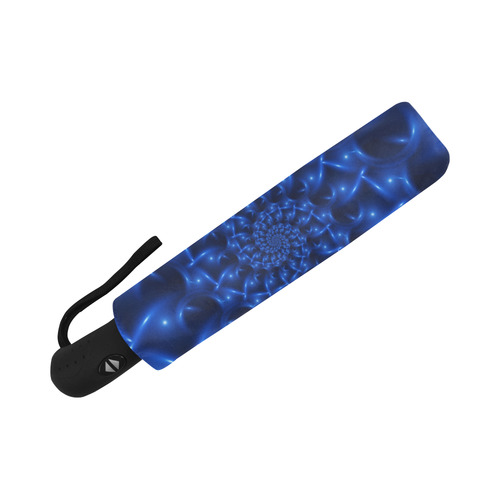 Glossy Blue Spiral Fractal Auto-Foldable Umbrella (Model U04)