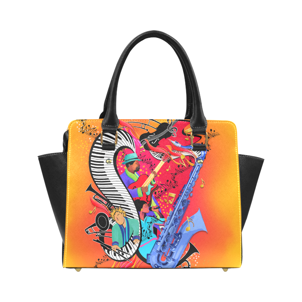 I Love Jazz Music Art Print By Juleez Classic Shoulder Handbag (Model 1653)