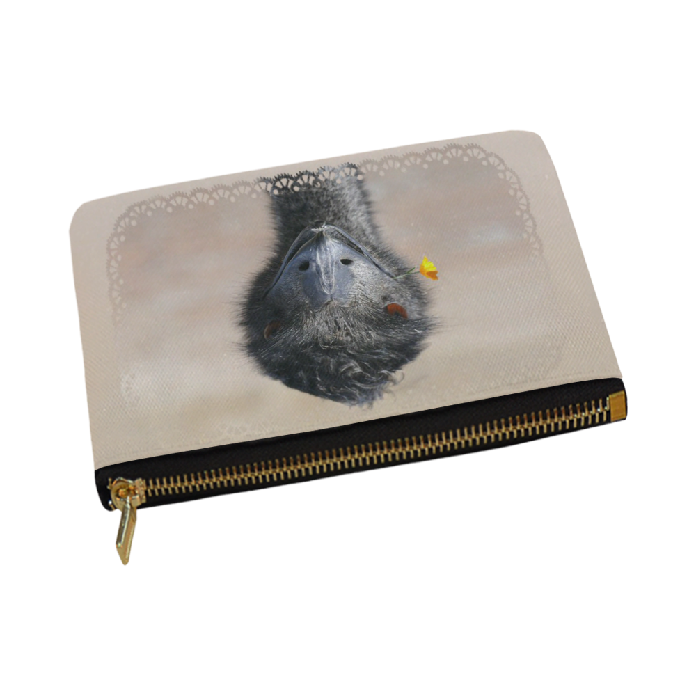 Happy Emu with Flower Carry-All Pouch 12.5''x8.5''