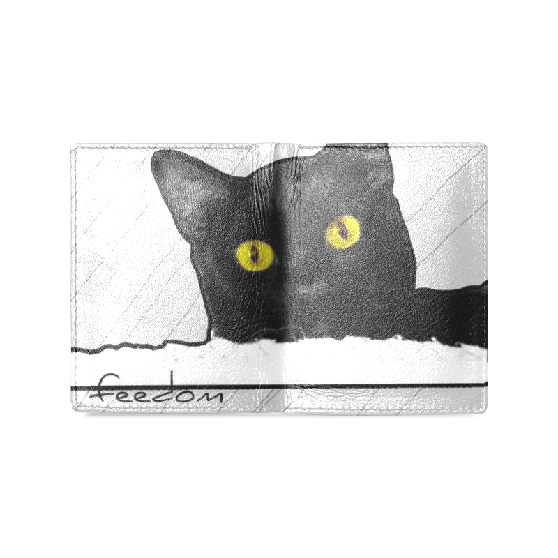 black cat carton wallet Men's Leather Wallet (Model 1612)