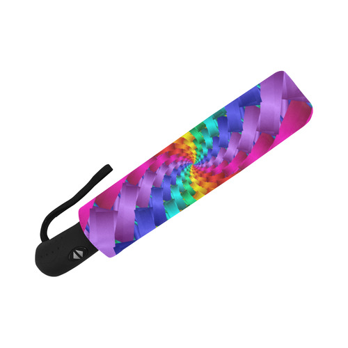 Psychedelic Rainbow Spiral Fractal Auto-Foldable Umbrella (Model U04)