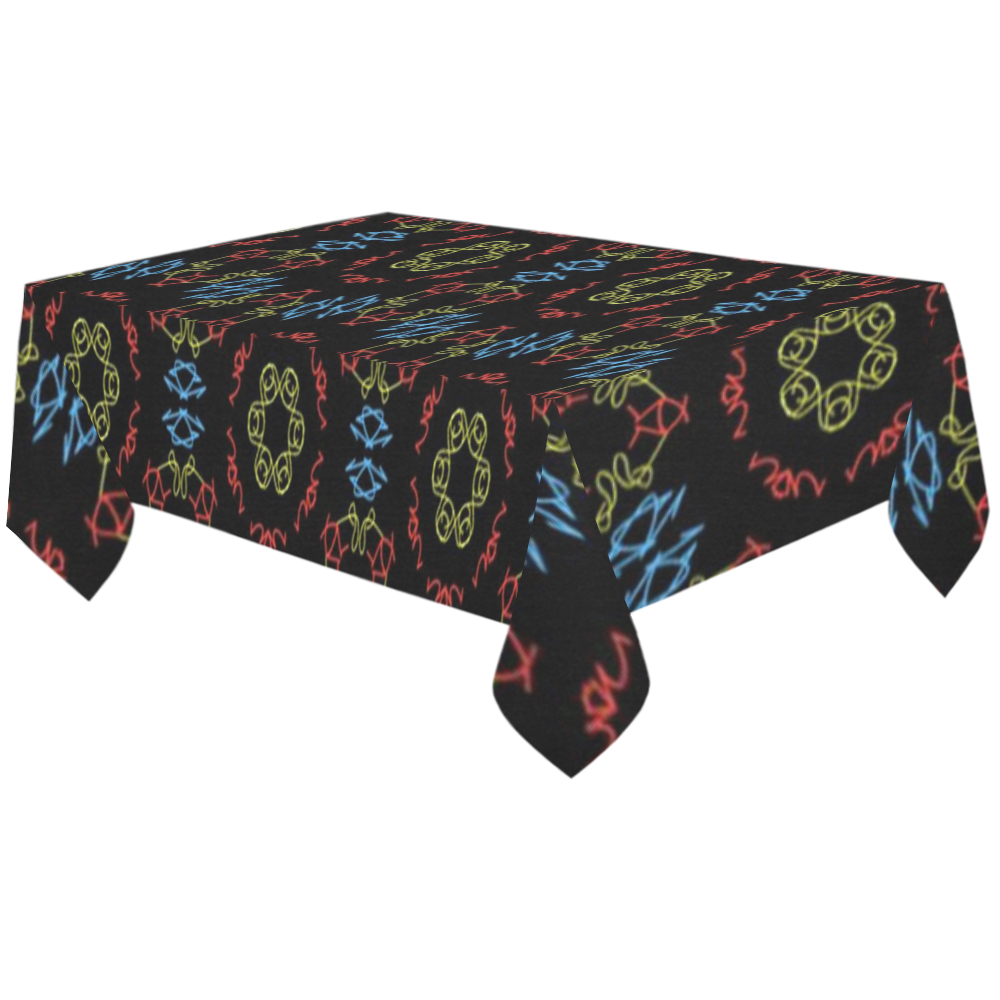 Kaleido Fun 21 by FeelGood Cotton Linen Tablecloth 60"x120"